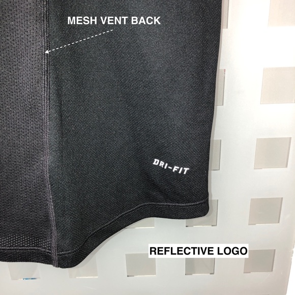 NIKE DRI-FIT Reflective Mesh Back Vent Scoop Neck Tagless Athletic Tank Top NEW! - Picture 8 of 10